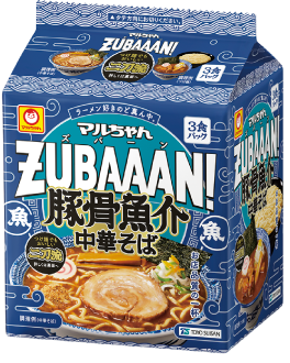 マルちゃんZUBAAAN! 豚骨魚介中華そば 3食パック
