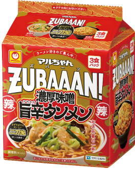 マルちゃんZUBAAAN! 濃厚味噌旨辛タンメン 3食パック